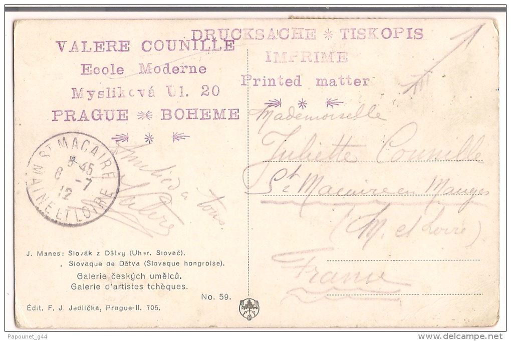 Carte Prague 1918 Destination ST Macaire En Mauges ( Maine Et Loire France ) - ...-1918 Prephilately