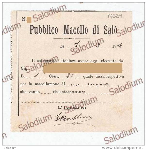 1910 - Pubblico Macello Di SALO' - Macellazione Di Un Suino Maiale Pig - Veterinario - Lago Di Garda - Italia