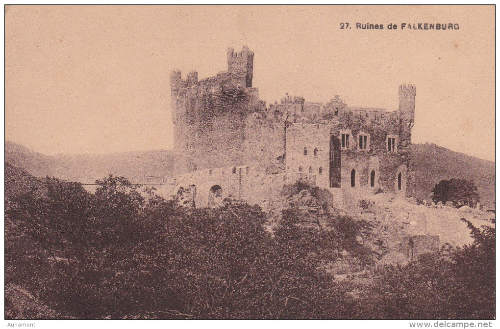 Alemania--Ruines De Falkenburg--1925--Mayence-a, Francia - Castillos