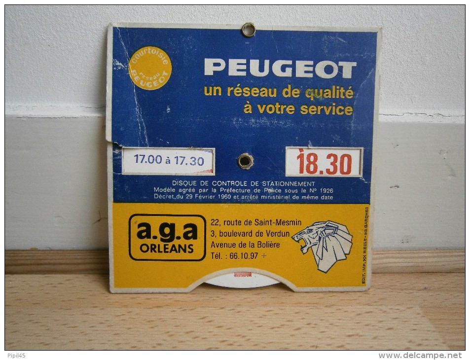 DISQUE DE STATIONNEMENT PEUGEOT - Altri & Non Classificati