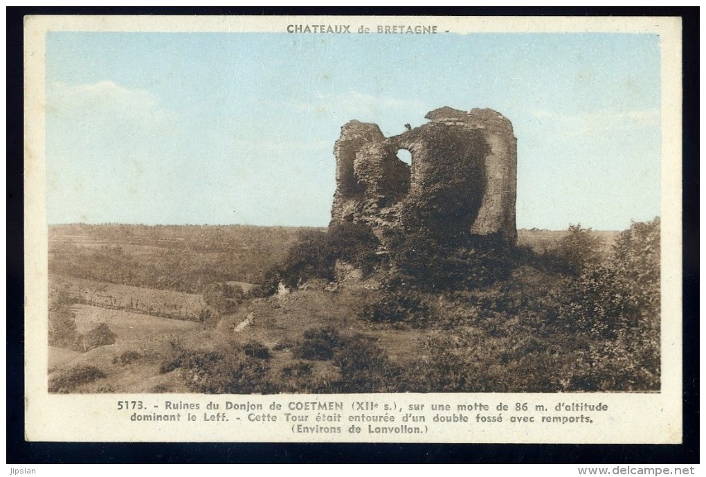 Cpa Du 22 - Chateaux De Bretagne -- Ruines Du Donjon De Coetmen Sur Une Motte De 86 M. D´ Altitude  FRM 15 - Lanvollon