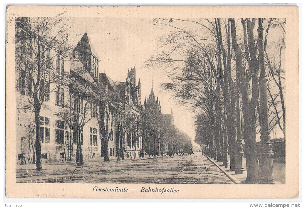GEESTEMÜNDE Bremerhaven Bahnhof Allee 15.3.1914 Datiert Gelaufen - Bremerhaven