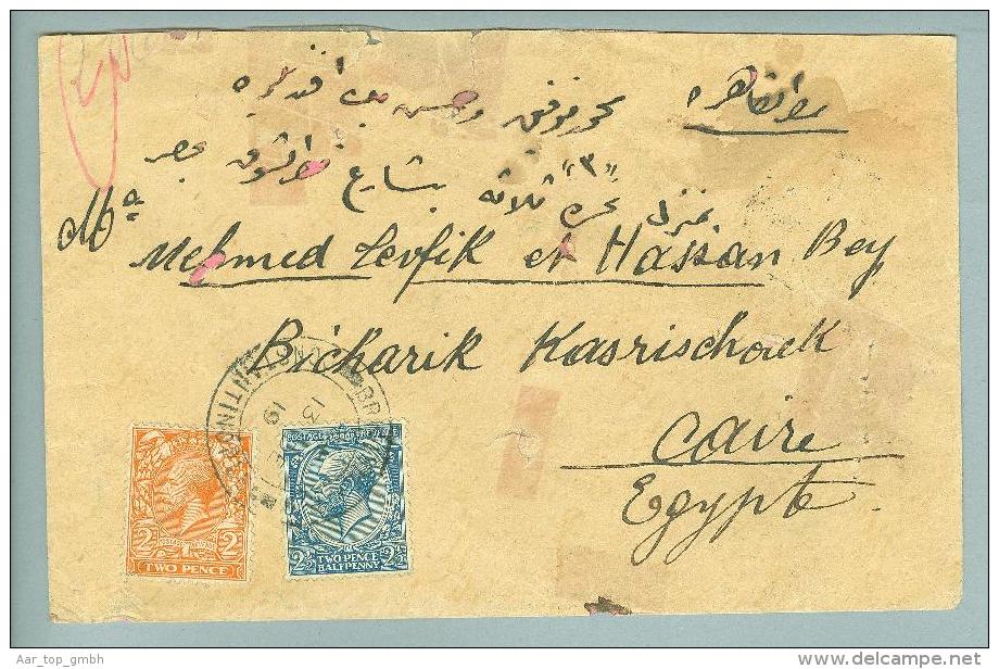 Grossbritannien Levante Constantinopel 1919-12-13 Brief N.Cairo 2+2,5P.Marken GB - Levant Britannique