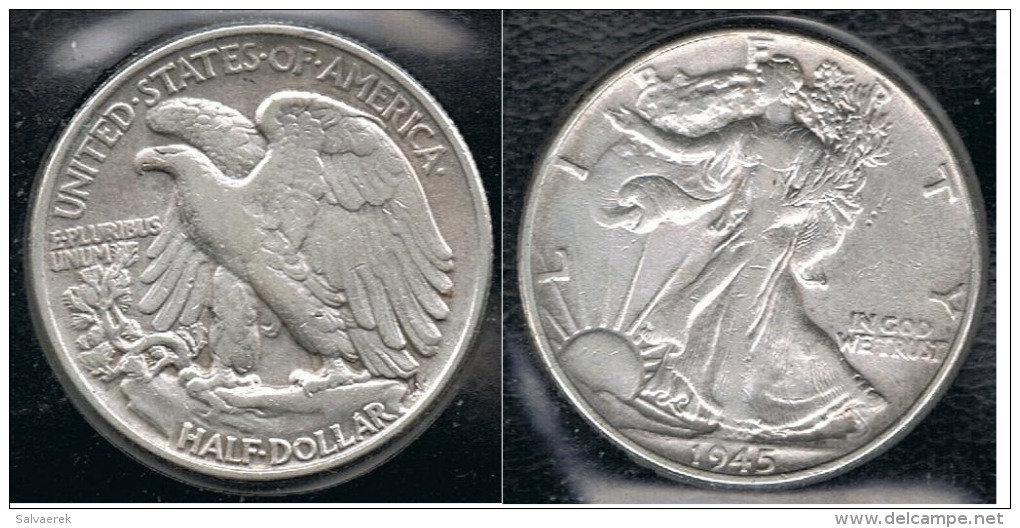 EE.UU.  USA HALF DOLLAR  1945 PLATA SILVER. - 1916-1947: Liberty Walking