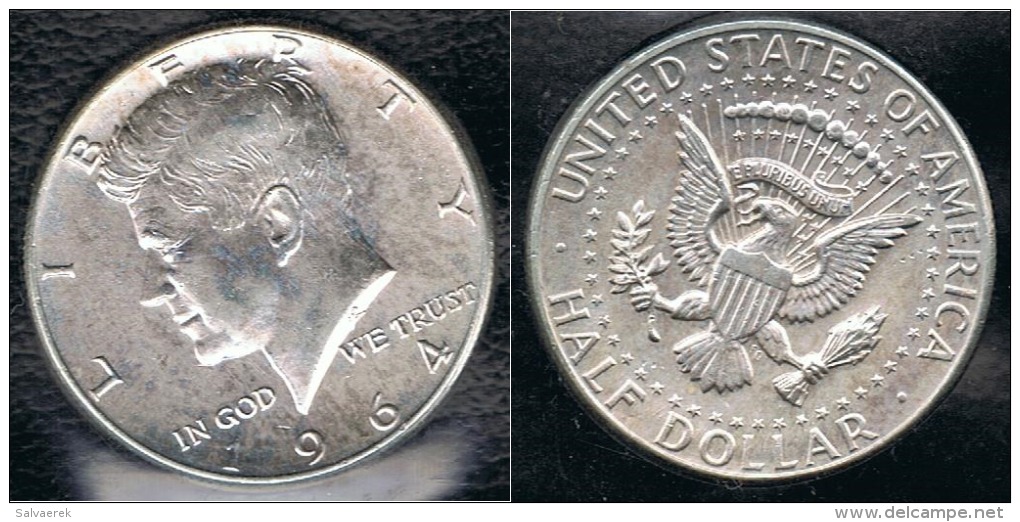 EE.UU.  USA HALF DOLLAR  1964 KENNEDY PLATA SILVER. - 1964-…: Kennedy