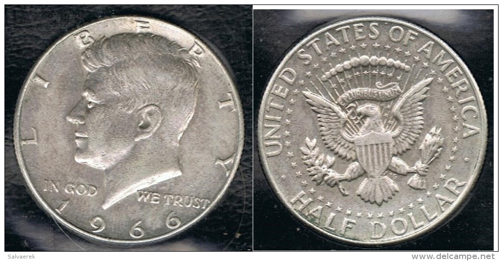 EE.UU.  USA HALF DOLLAR  1966 KENNEDY PLATA SILVER..B1 - 1964-…: Kennedy