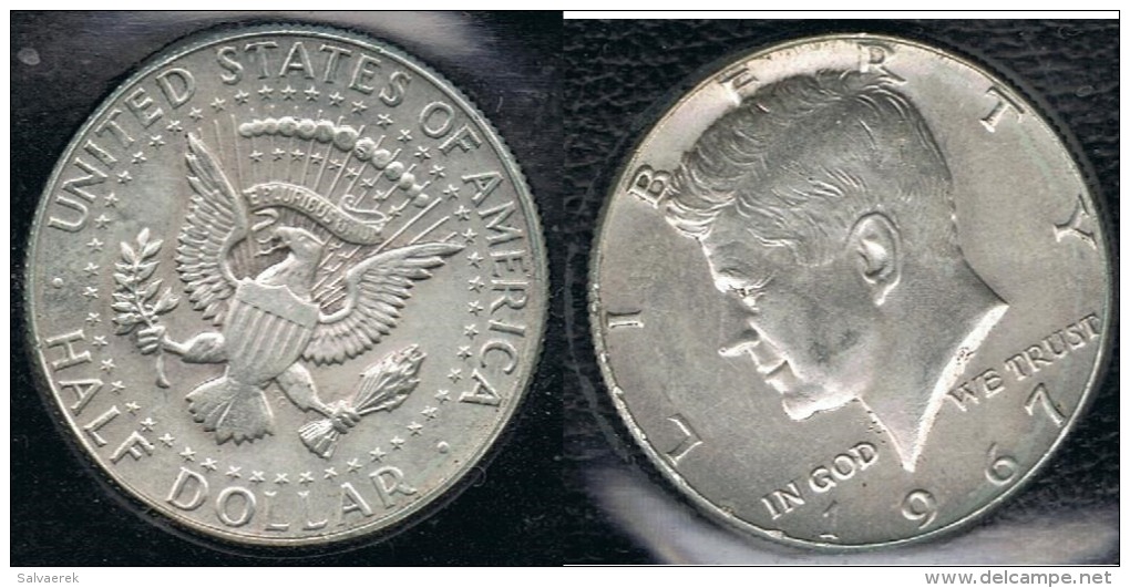 EE.UU.  USA HALF DOLLAR  1967 KENNEDY PLATA SILVER. - 1964-…: Kennedy