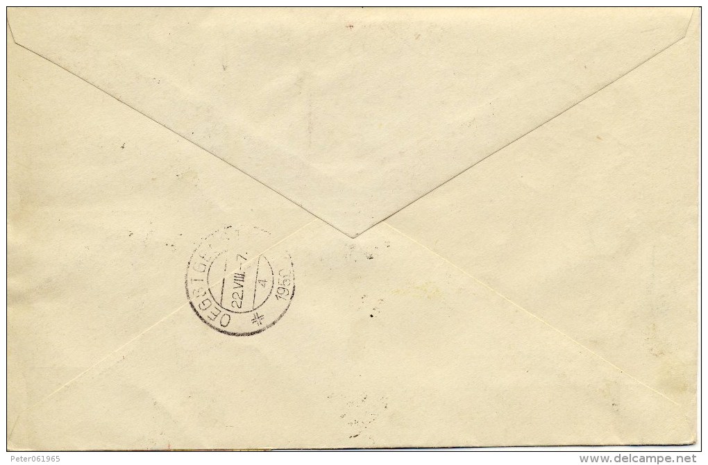 FDC Hongarije 1950 - Met Adres / Open Klep - FDC