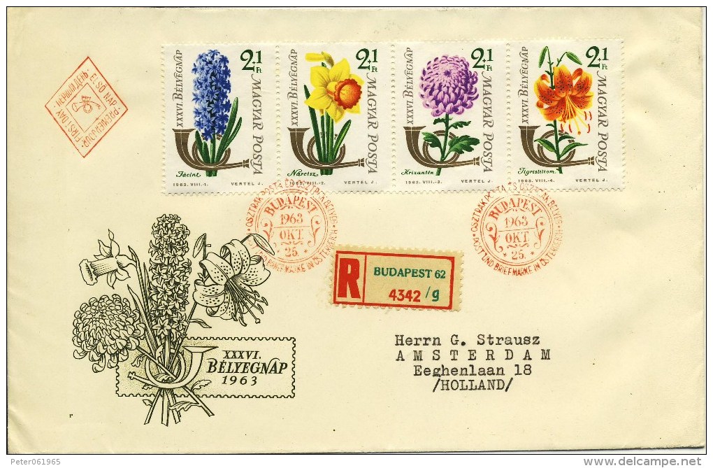 FDC Hongarije 1963 - Met Adres / Dichte Klep - FDC