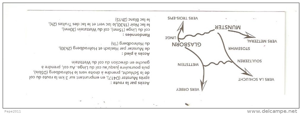 Carte Publicité : 68 - SOULTZEREN : Ferme Auberge Glasborn Linge : 2 Vues + Plan 17cmX5,5cm - Advertising