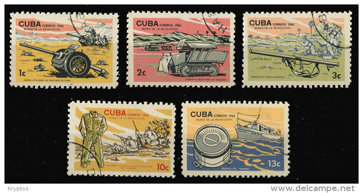 Cuba 1965 - Museum Of Revolution - Complete Set Of 5 Stamps - Usados