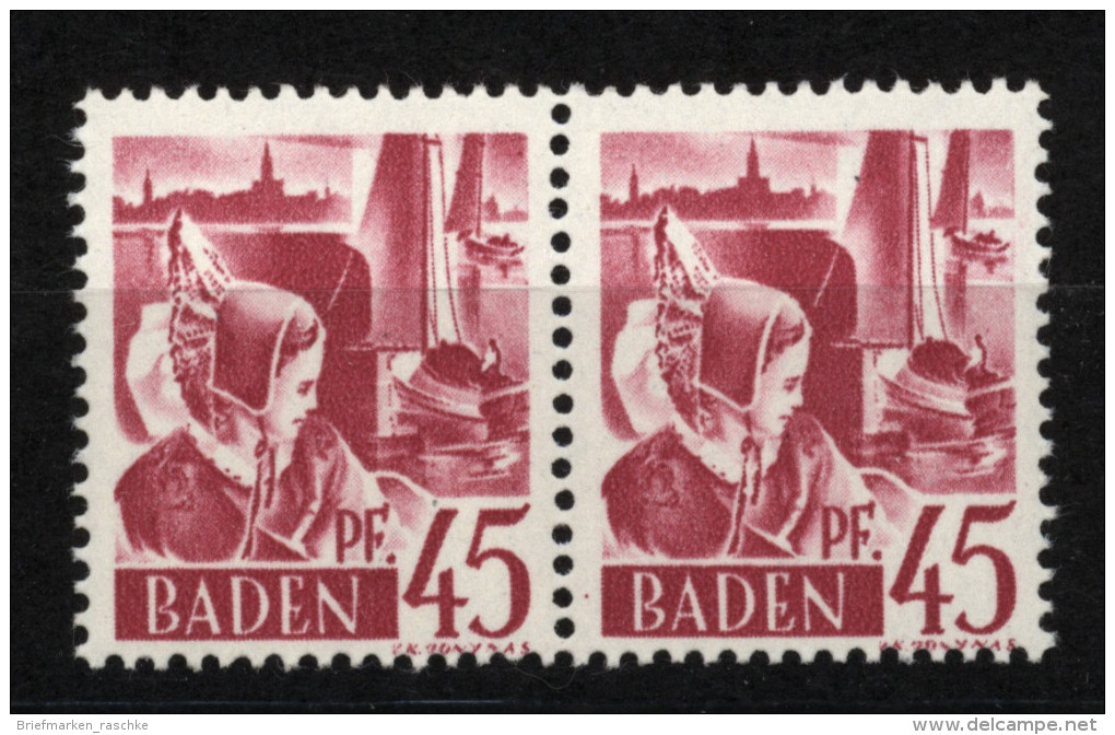 Baden,9 PF III,im Paar Mit Normalmarke,xx  (5290) - Baden