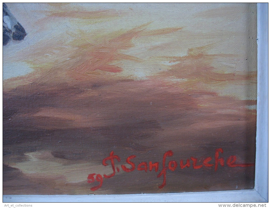 Intéressante Peinture De SANFOURCHE "La PASSE" / 1959 - Oils