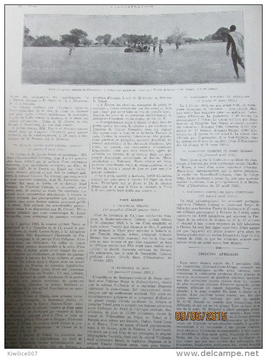 Carte Des Raids Raid Aeriens  Et Automobiles En Afrique 1926  Mission Chaumel Tranin Duverne   Citroen - Non Classificati