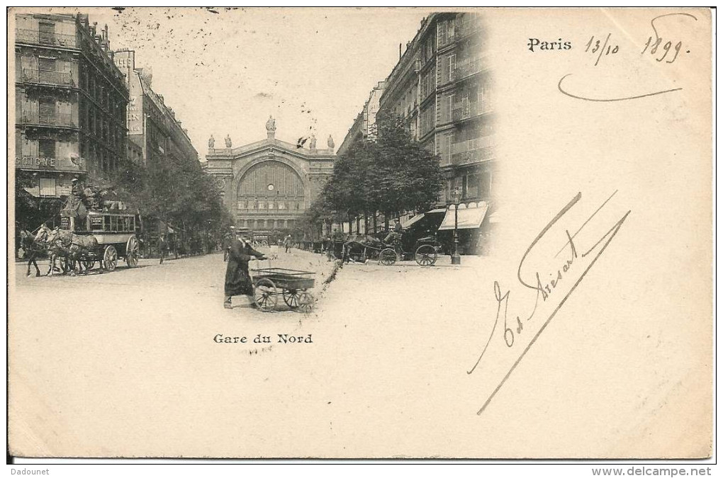 PARIS  -  GARE  DU  NORD  /  Carte  Expédiée En 1899  à  Liège  ( Belgique ) - Stations, Underground