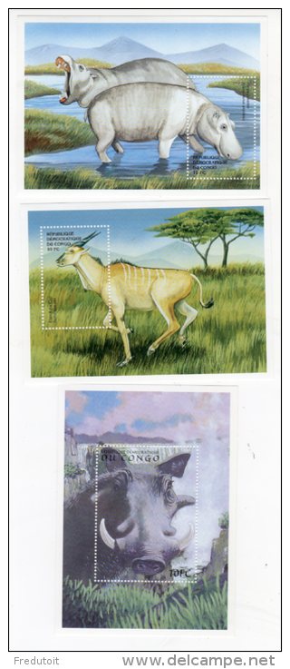 CONGO - 1999 - BLOCS  N°146/8  **  ANIMAUX - Mint/hinged