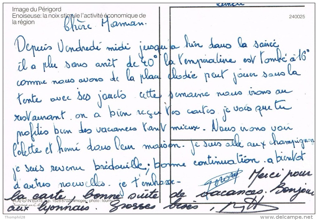 Image Du PERIGORD - ENOISEUSE : La Noix Stimule L'activité économique De La Région - Femme Cassant Les Noix - 2 Scans - Europe