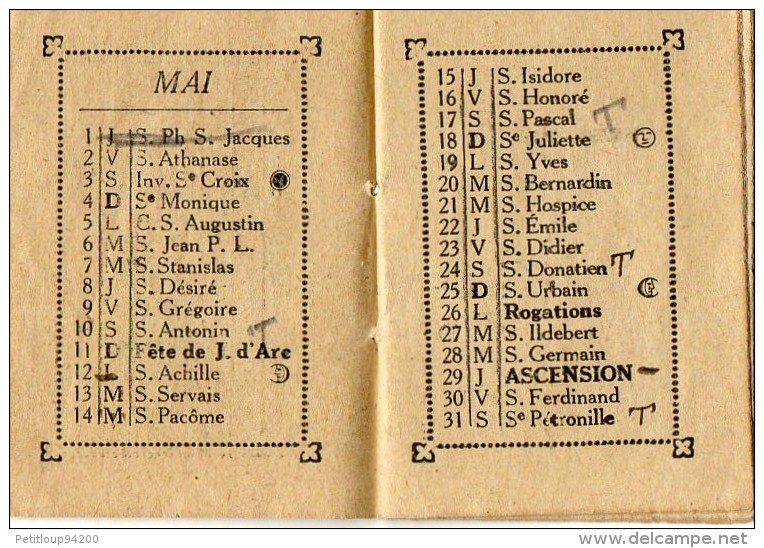 MINI CALENDRIER 1924  Grand Bazar De La Rue De Lyon  PARIS  ARC DE TRIOMPHE  O - Kleinformat : 1921-40