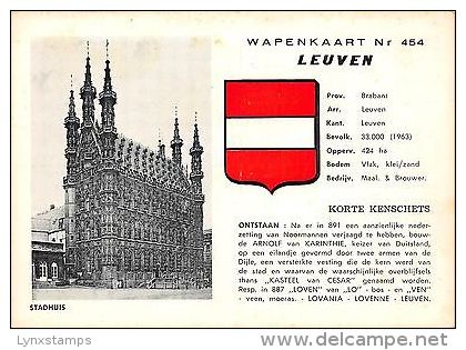 Belgium Wapenkaart Leuven Stadhuis - Autres & Non Classés