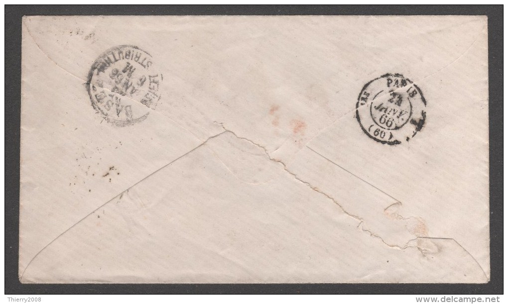 Napoléon III  N° 21/22 Avec Oblitération Sur Lettre Envoyé En Suise TB - 1862 Napoleon III