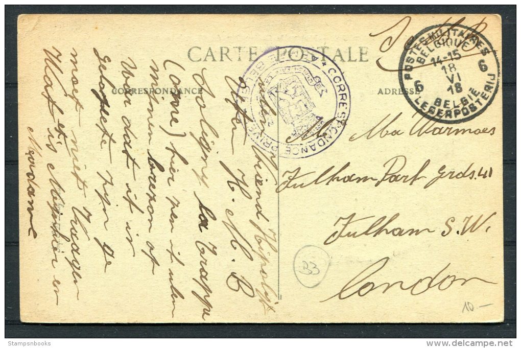 1918 SM Belgium Postes Militaire Legerposterij Belgie Grande-Trappe Monastere Postcard - London - Legerstempels