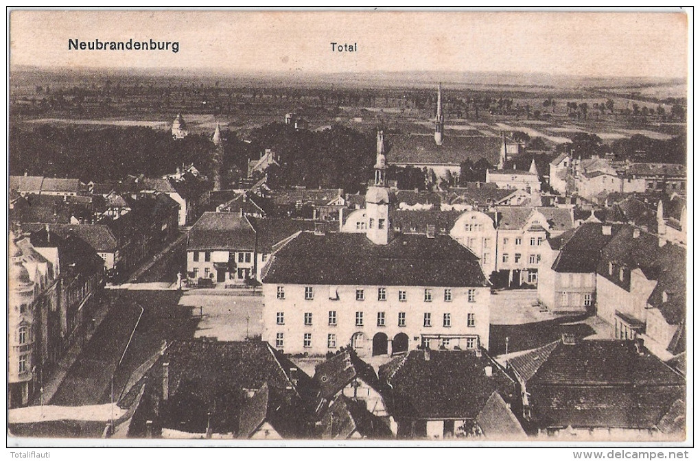 NEUBRANDENBURG Total Panorama Vogelschau 12.9.1922 Gelaufen - Neubrandenburg