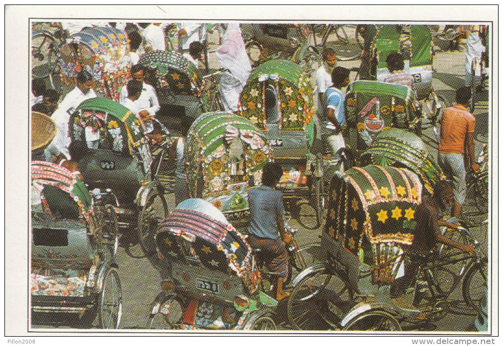 Bangla Desh . Dacca. Encombrement De Cyclo-pousse - Toutes Les Informations Sont Au Verso De Cette Carte Fiche - Bangladesh