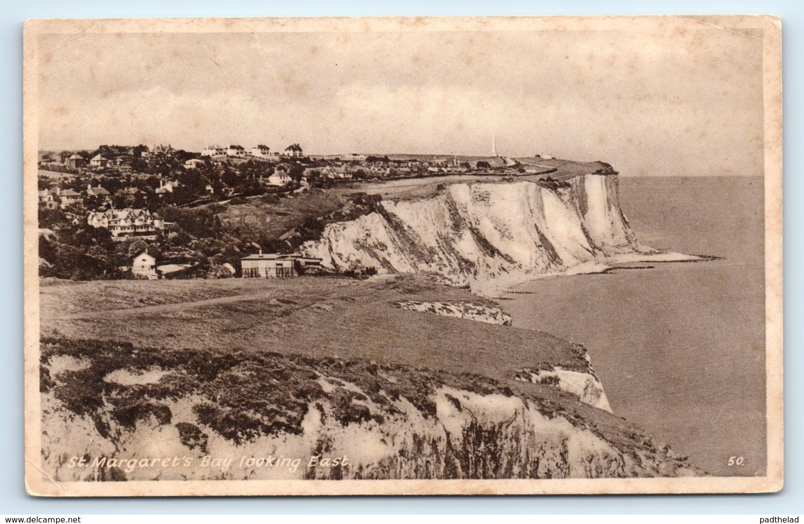 POSTCARD ST MARGARETS BAY LOOKING EAST 50 CLIFFS WHITE PANORAMA UNPOSTED UNCROPPED - Dover