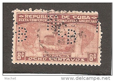 Perforadas/perfin/perfore/lochung     Republica De Cuba 1928 10 Centavos Sc # 288  Ed # 227 NCB - Oblitérés