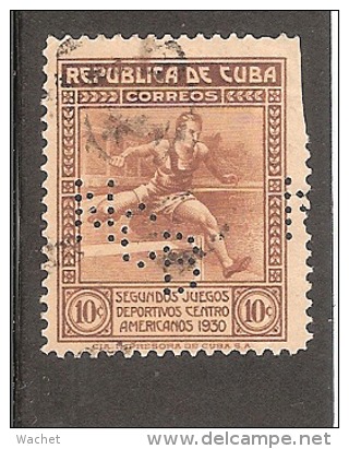 Perforadas/perfin/perfore/lochung     Republica De Cuba 1930 10 Centavos Sc # 302  Ed # 242 NCB - Gebruikt