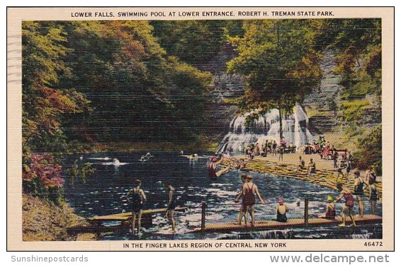 Lower Falls In The Finger Lakes Of Central New York City New York 1940 - Parks & Gardens