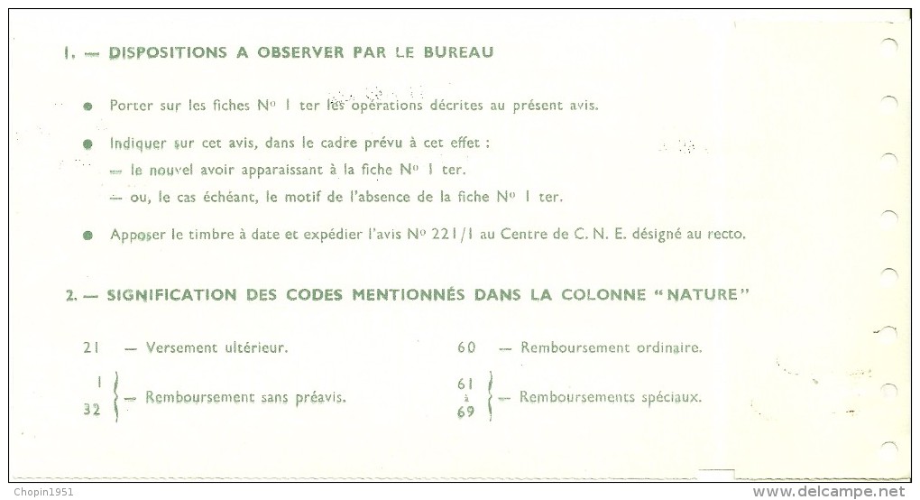 COURS D´INSTRUCTION   -  CNE :  FICHE N° 221/1 - Cours D'Instruction