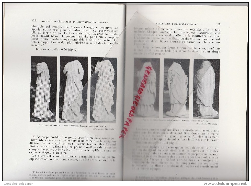 87 - EXTRAIT BULLETIN STE ARCHEOLOGIQUE LIMOUSIN- LOUIS BONNAUD- SCULPTURES LIMOUSINES-1969-SAINT GENCE-DINSAC-LIMOGES - Limousin