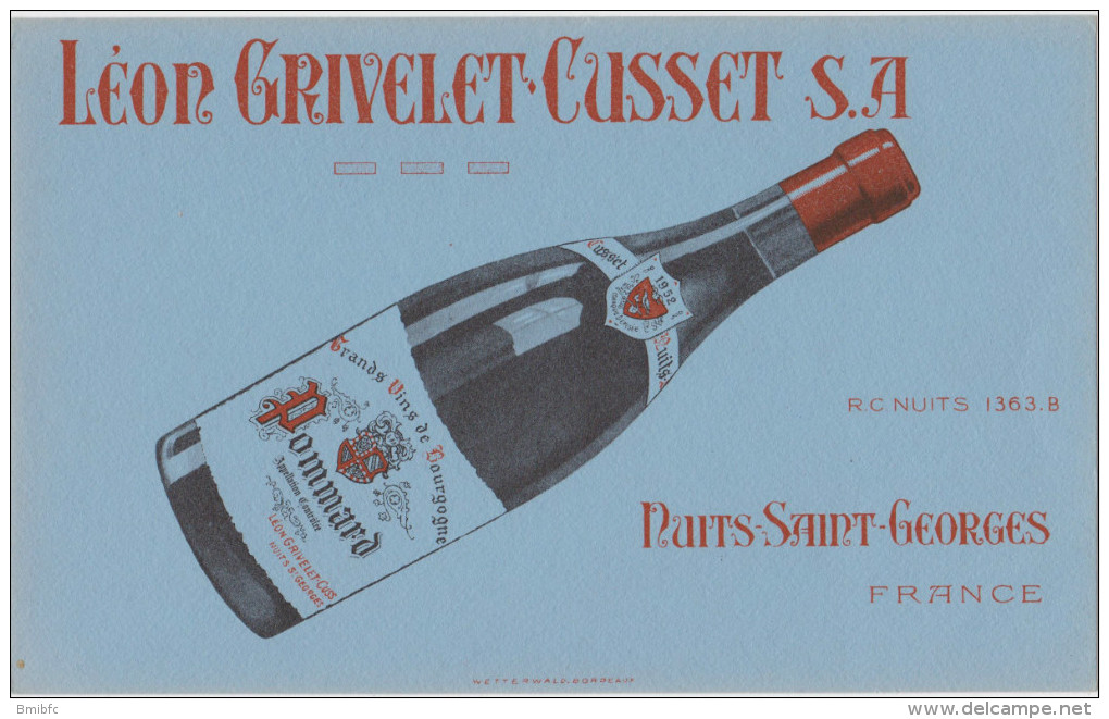 Grands Vins De Bourgogne Léon Grivelet Cusset Nuits Saint-Georges - V
