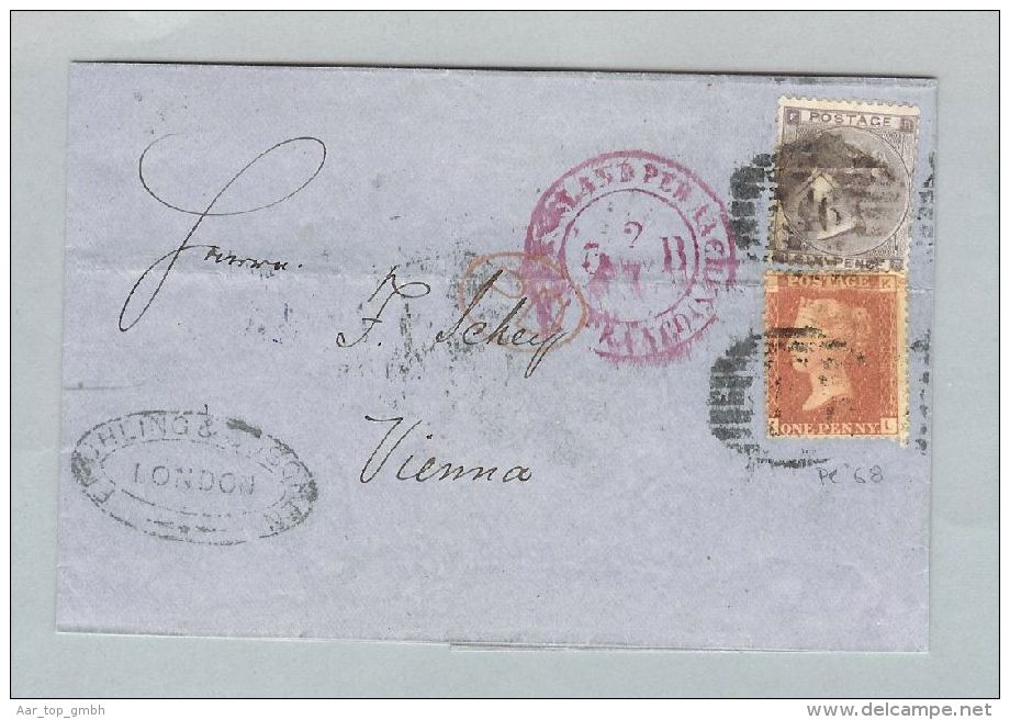 Grossbritannien 1864-06-? Brief Nach Wien AT Mi# 16+19 - Lettres & Documents