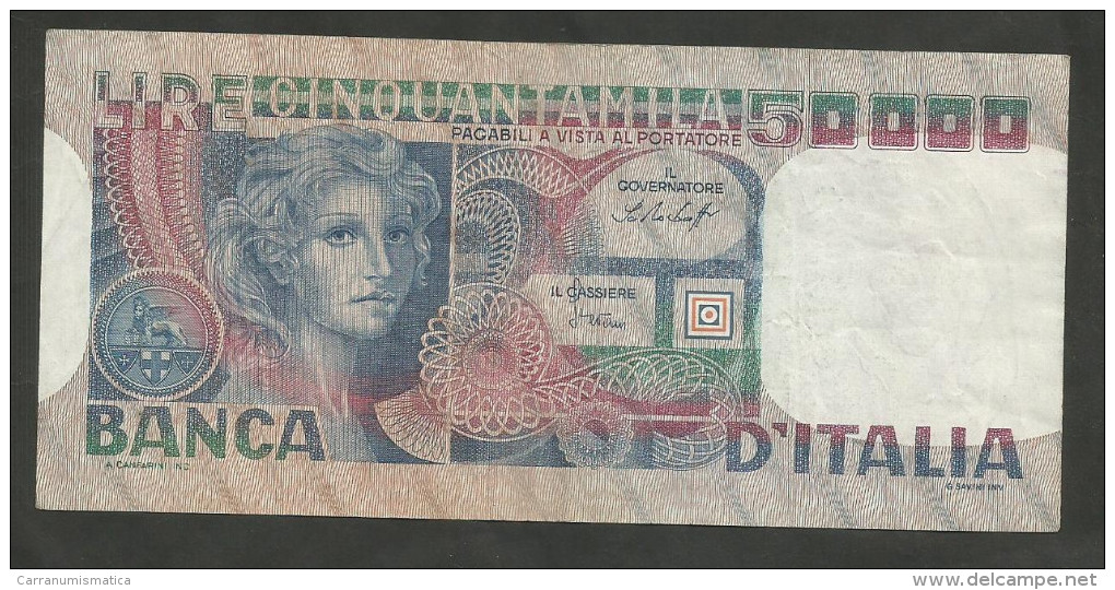 REPUBBLICA ITALIANA - BANCA D' ITALIA - 50000 Lire - VOLTO DI DONNA (Decr. 20/06/1977 - Firme: Baffi / Stevani) - 50000 Lire