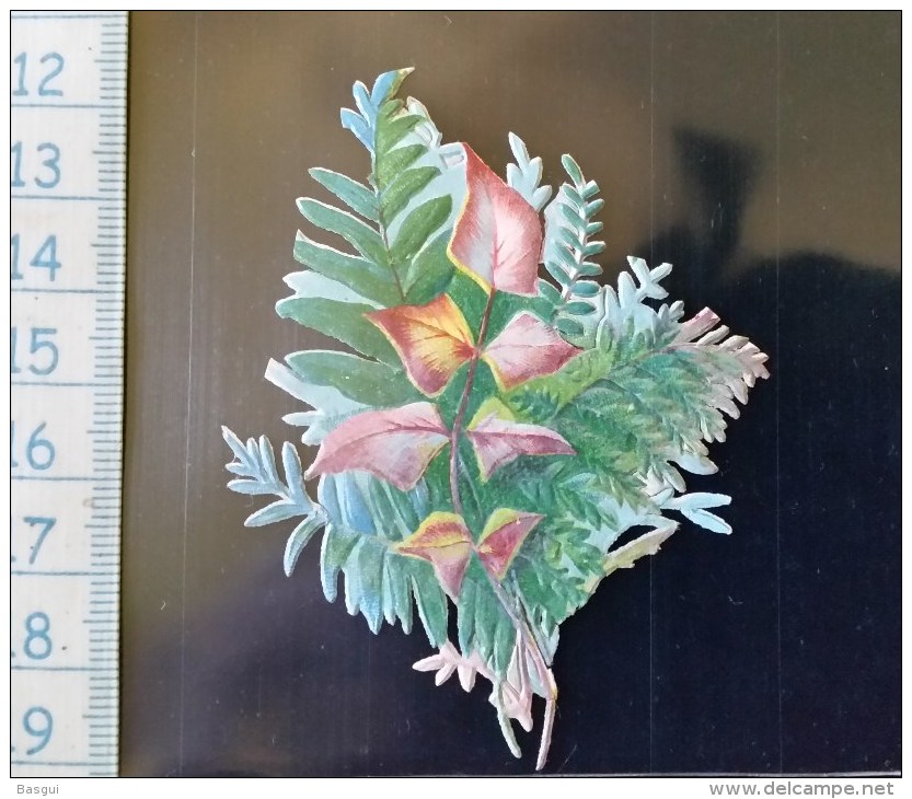 Chromo Decoupis, Gaufré A Coller. Theme Floral, Fleur, Vers 1900 - Fiori