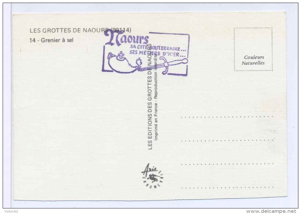 Lot, série  de 17 Cartes sur Naours les grottes, moulin  métier calvaire galerie scan total recto/verso