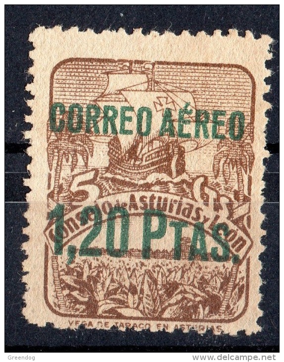 Asturias Y Leon - Sobrecarga Correo Aereo 1,20 Pts. -  Sofima  26  () Spain Civil War - Asturias & Leon