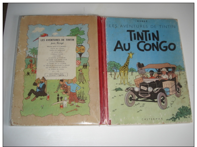 Bd Originale " Tintin Au Congo " 1947..livre En Bon Etat General Voir Scans Et Details - Tintin