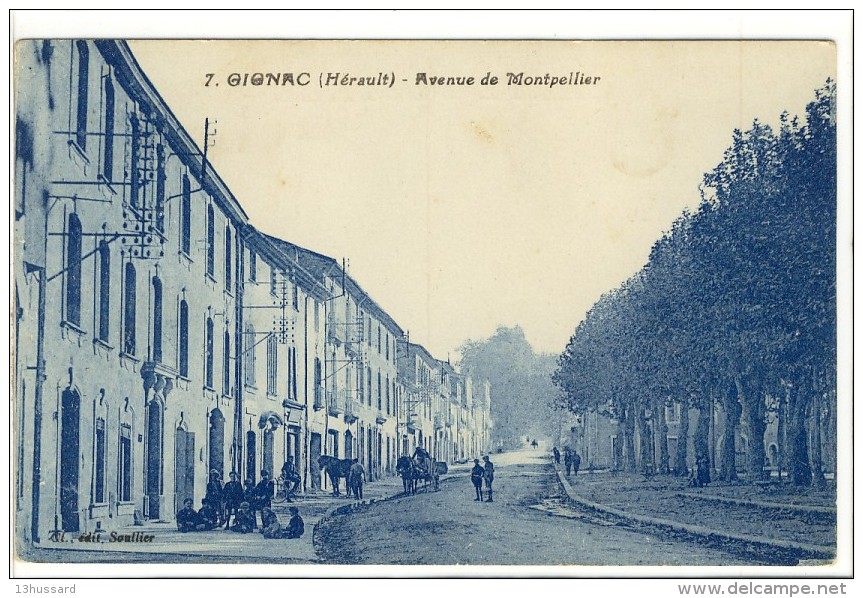 Carte Postale Ancienne Gignac - Avenue De Montpellier - Autres & Non Classés