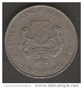 SINGAPORE 20 CENTS 1991 - Singapour