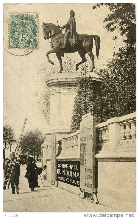 PARIS       STATUE ETIENNE MARCEL     PUBLICITE ST RAPHAEL - Statues