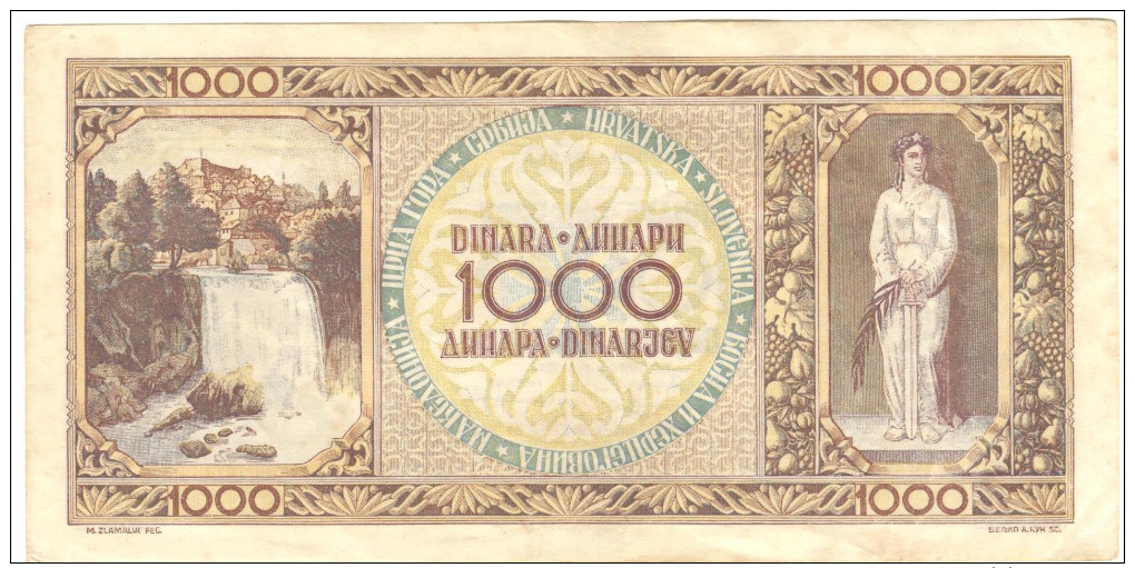 Yugoslavia 1000 Dinara 1946 - Yougoslavie