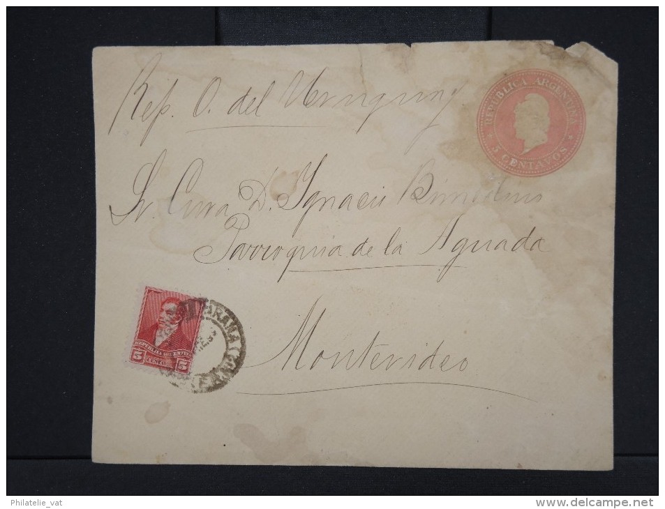 ARGENTINE -Entier Postal( Enveloppe) Avec Complément  Pour Montévidéo En 1899   à Voir  P6234 - Enteros Postales
