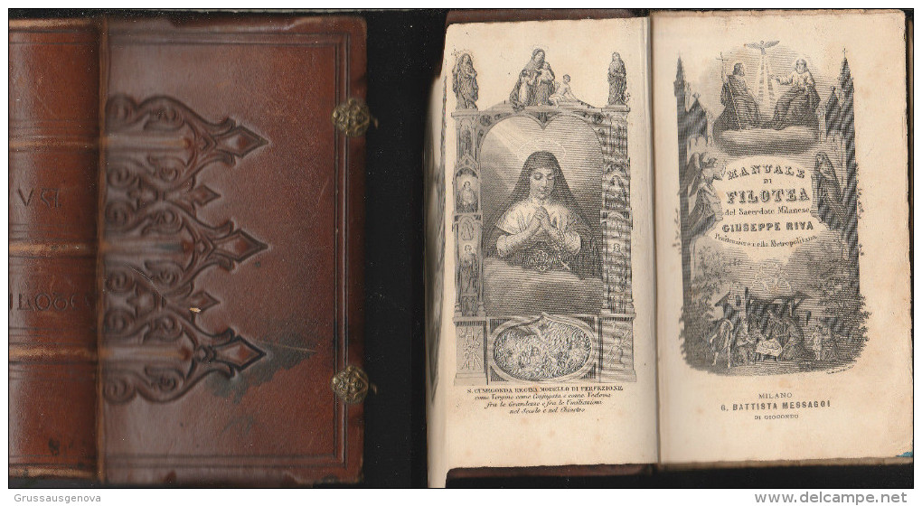 DC1) GIUSEPPE RIVA MANUALE DI FILOTEA Ed Ist. Italiano Arti Grafiche Bergamo 1901 Religione - Old Books