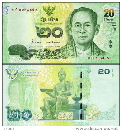 Thailand 20 Baht 2013 Pick NEW UNC - Thaïlande