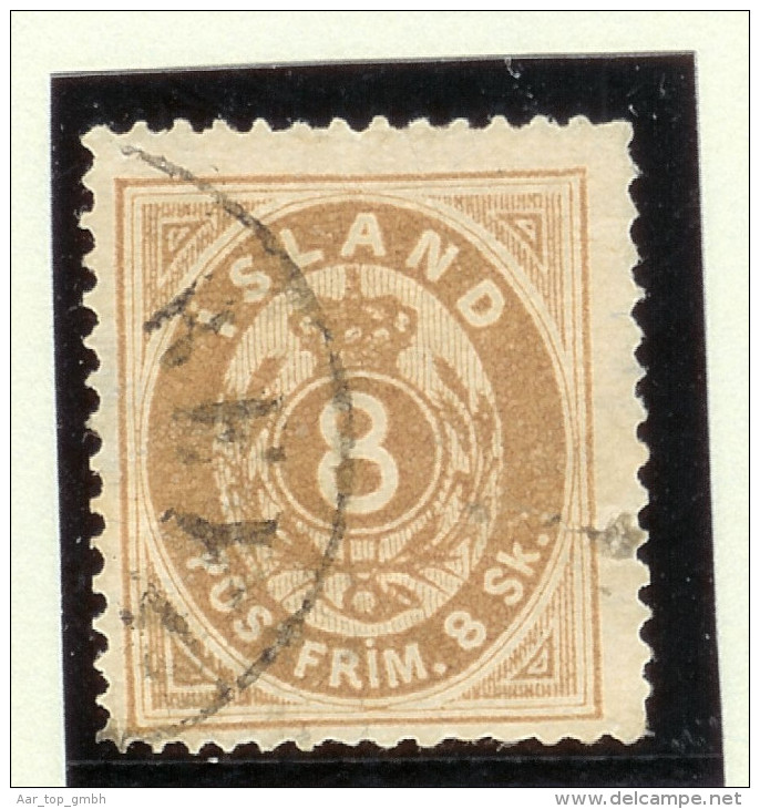 Island 1873 Mi# 4A Gestempelt Attest Tw.stumpfe Zähne - Usados