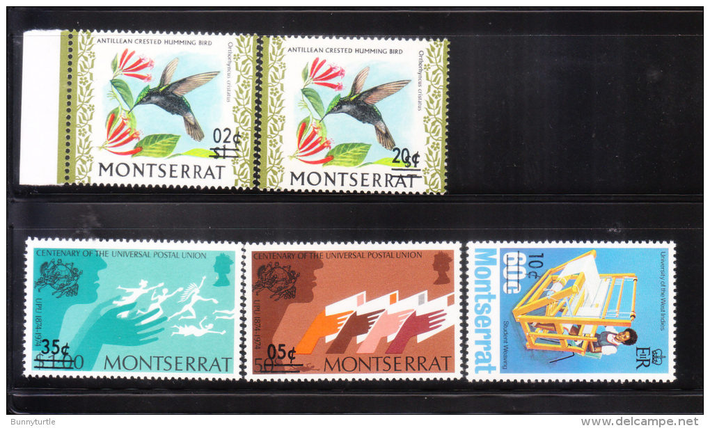 Montserrat 1974 Surcharged With New Values 5v MNH - Montserrat