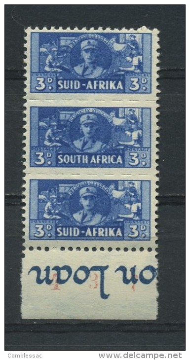 SOUTH  AFRICA    1942    WAR  EFFORT     3d  Blue      MH - Unused Stamps